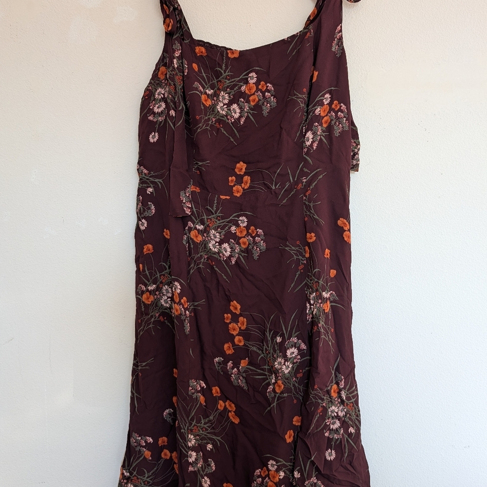 Reformation Twilight Midi Dress In Emmeline Burgundy Floral Size 16 New With Tag - Picture 4 of 10